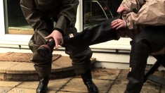 Femdom fetish mistresses fuck bdsm loser with strapon