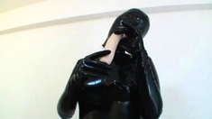 two women fetish latex asslicking and anal mff