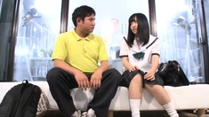 Japanese Teen In Uniform Banged Sideways