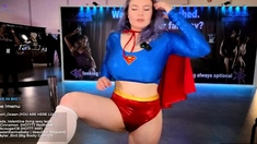 Brunette milf in stockings masturbating by dildo on webcam