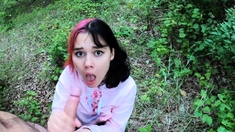 Busty Teen Babe Performs in the Woods