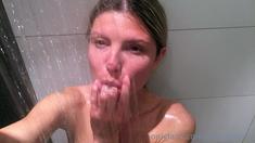 Busty brunette solo masturbation