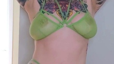 Cute curly brunette solo webcam masturbation