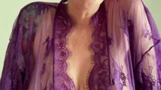 Busty brunette with big boobs rides cock