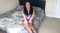 Cute curly brunette solo webcam masturbation