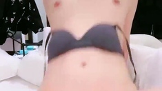 Amateur euro teen buffs the helmet POV