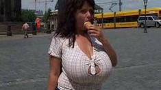 Big boobs milf masturbates with her dildo