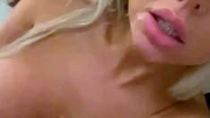 Amateur blond girl with big boobs getting fucked