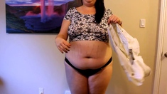 Cute Curly Brunette Solo Webcam Masturbation