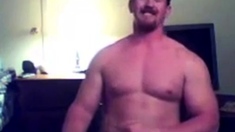 Ginger Muscle Stud Masturbates on Webcam
