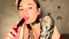 Girls Out West Amateur double toy masturbation