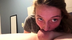 Teen Babe Shows Off Her Amazing Blowjob Skills