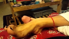 Asian footjob