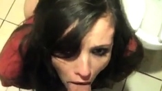 Nasty Whore Goes Ass To Mouth In Bar Bathroom