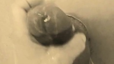 homemade gloryhole handjob with big cumshot