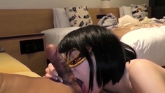 Kinky double japanese blowjob and hardcore fucking session