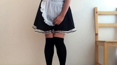 Cute Japanese Maid Pees Herself