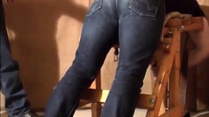 Caned Over Tight Jeans Daddy Boy