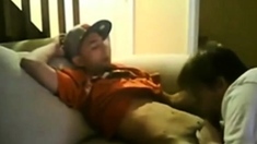 Slim Str8 Thug Boy enjoys Dad's BJ