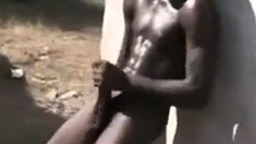 Str8 African Men Stroke Public For Money