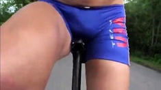 Cumming Whilst Cycling